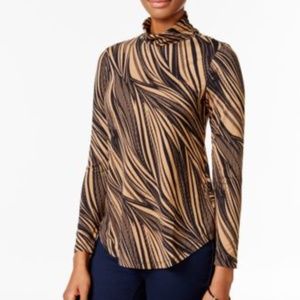 NEW PETITE MEDIUM PM MACY'S MOCK NECK TOP LOT1534